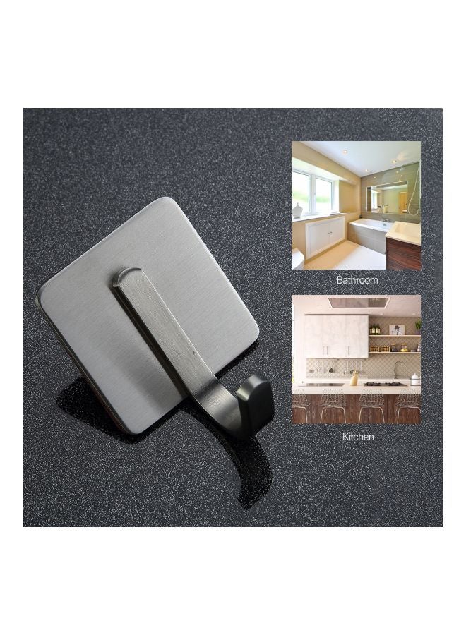 4-Piece Stainless Steel Towel Hook Set Silver 4x4centimeter - v1567693006/N29342258A_7