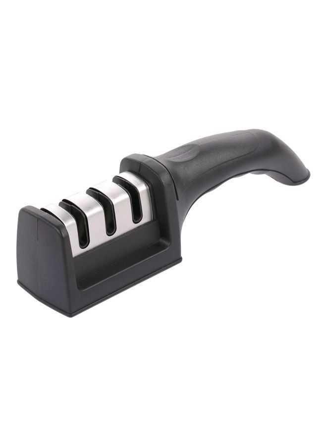 3 Stage Kitchen Knife Sharpener Black/Silver 21x5x5.7cm - Image 1