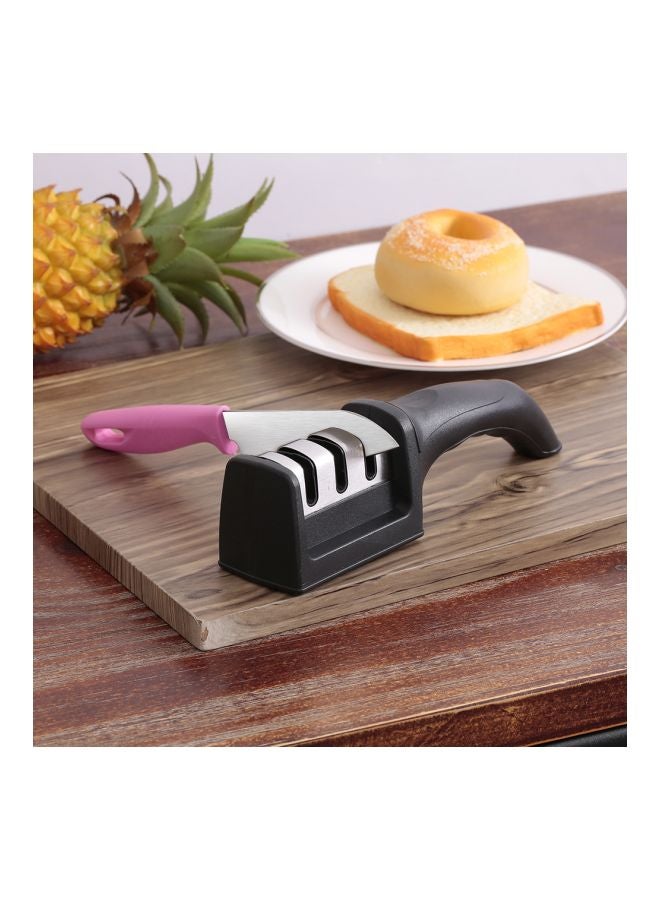 3 Stage Kitchen Knife Sharpener Black/Silver 21x5x5.7cm - Image 3