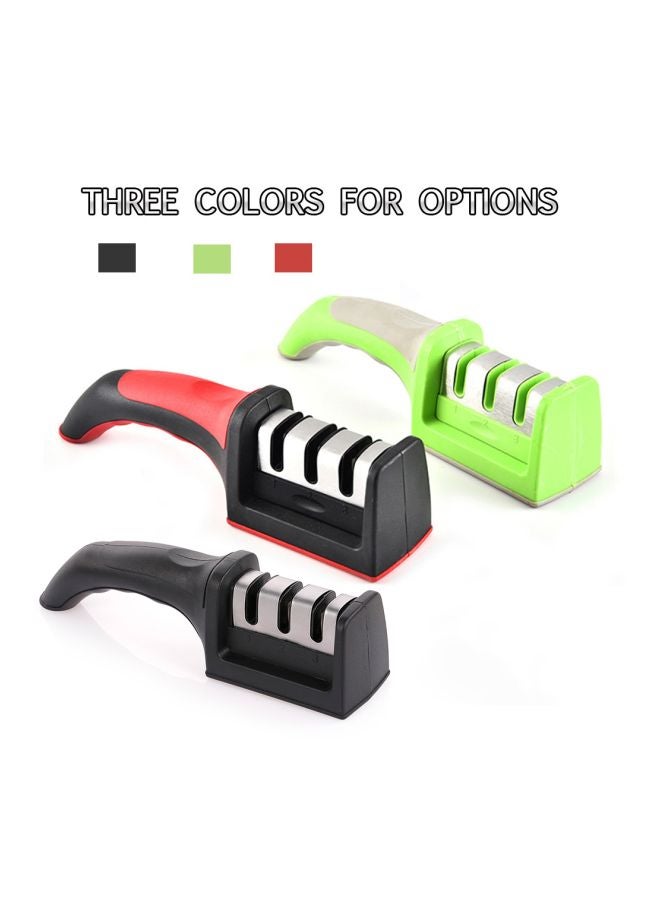 3 Stage Kitchen Knife Sharpener Black/Silver 21x5x5.7cm - Image 4