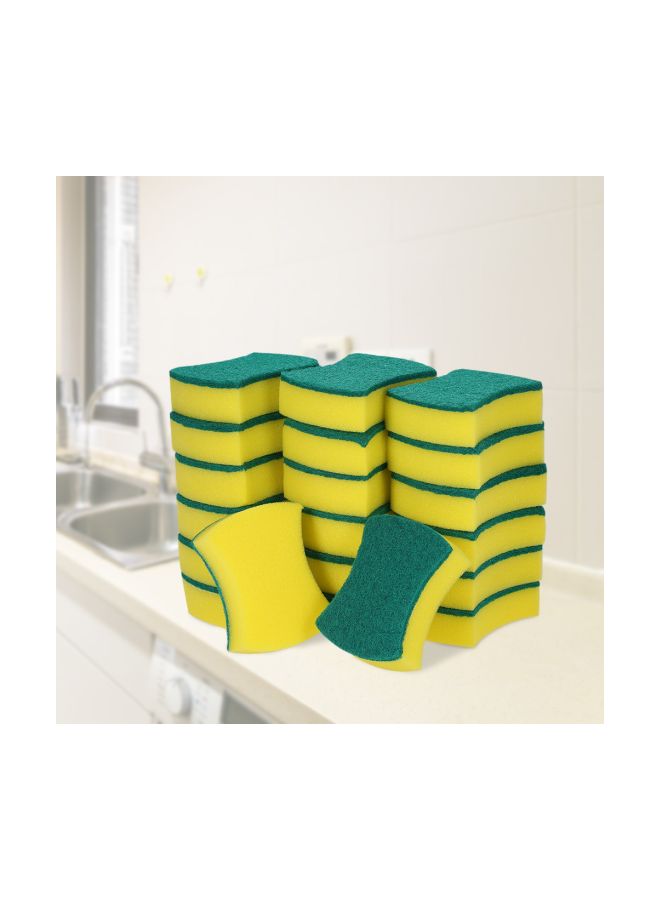 إسونماس طقم إسفنجات مزدوجة مكون من 20 قطعة أخضر/أصفر 10x7x3سم - Image 3