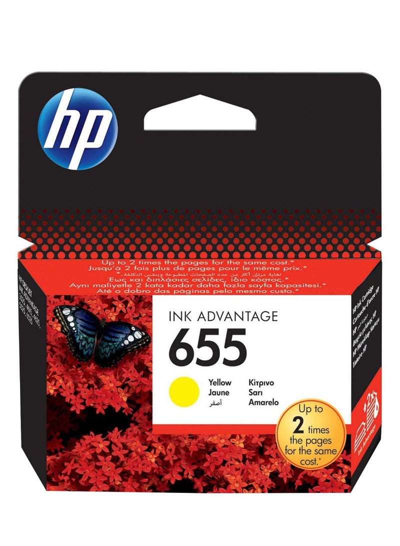 HP - 655 Original Ink Advantage Cartridge Yellow - Image 1