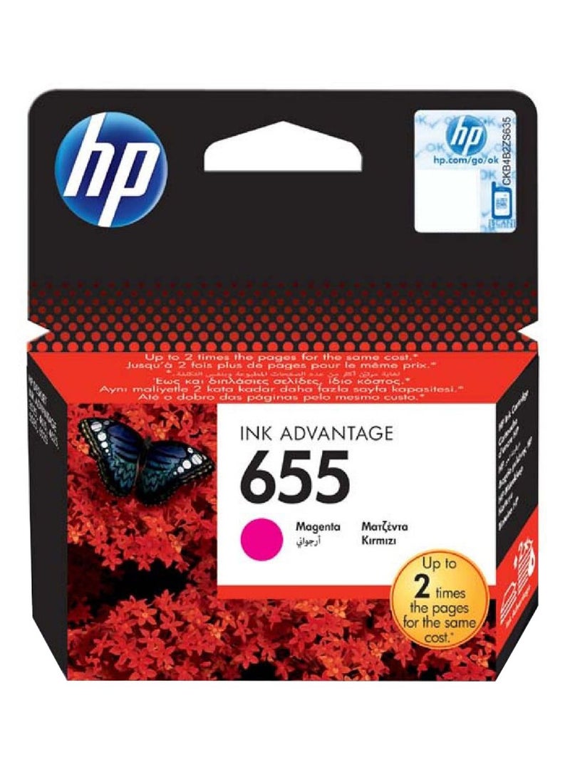 HP 655 Cyan Original Ink Advantage Cartridge Magenta - Image 2