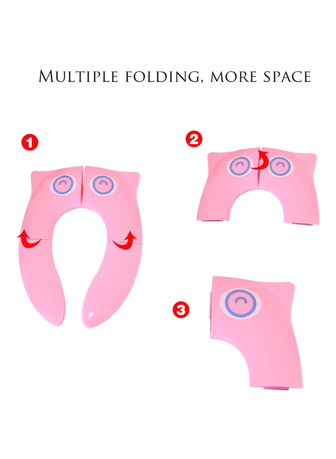 مقعد تدريب على المرحاض قابل للطي بتصميم ابتسامة البومة بنمط كرتوني - Image 2