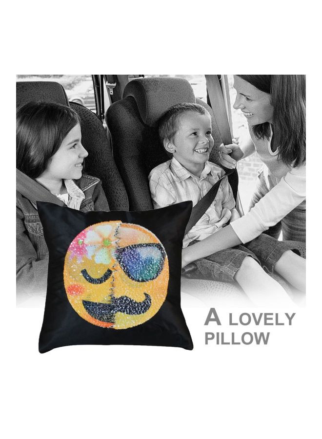 Generic Emoji Printed Pillow Cover Blue 40x40x20cm  - Image 4