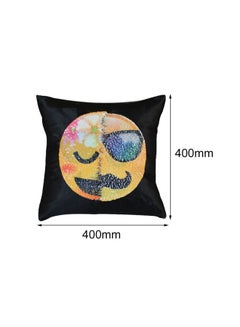 Generic Emoji Printed Pillow Cover Blue 40x40x20cm  - Image 5