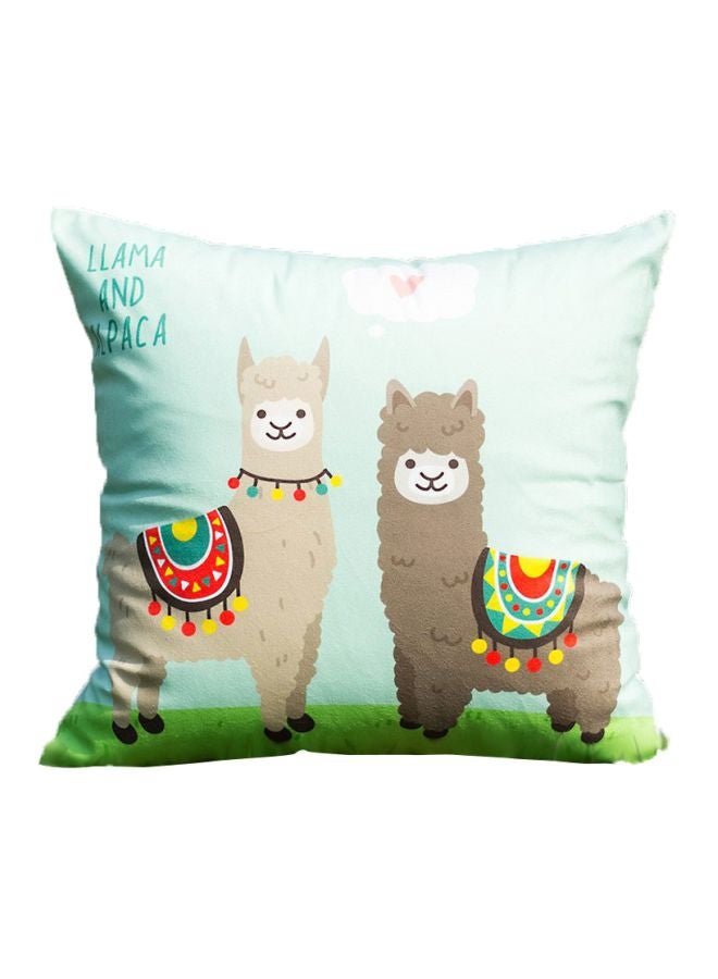 Printed Cushion Cover Blue/Green/White 450x450x10cm - Image 1