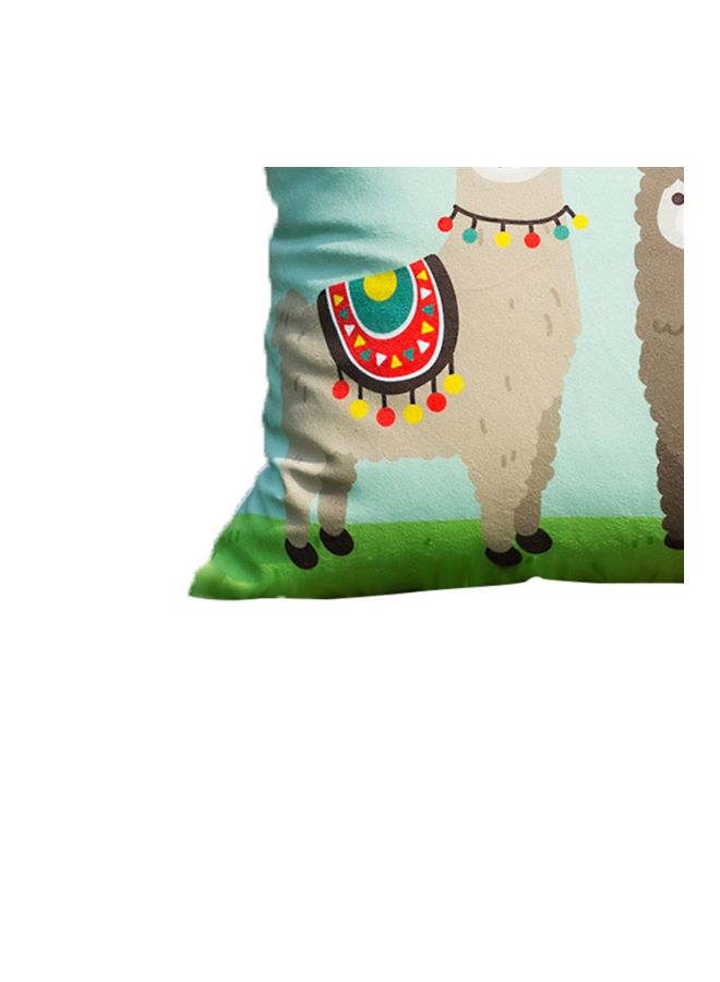 Printed Cushion Cover Blue/Green/White 450x450x10cm - Image 2