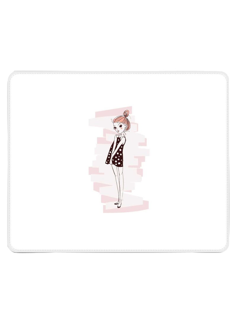 Stylizedd Shy Teen Non-Slip Gaming Mousepad White - Image 1