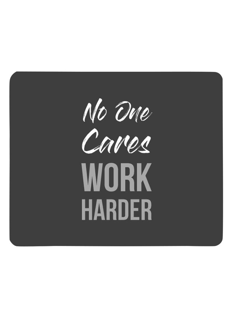 Stylizedd Work Harder Non-Slip Gaming Mousepad Grey/White - Image 1