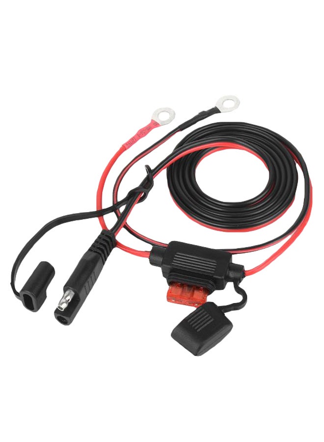 Generic - Ring Terminal Harness 2-Pin Quick Disconnect Plug With Fuse Black/Red 2feet - Image 1