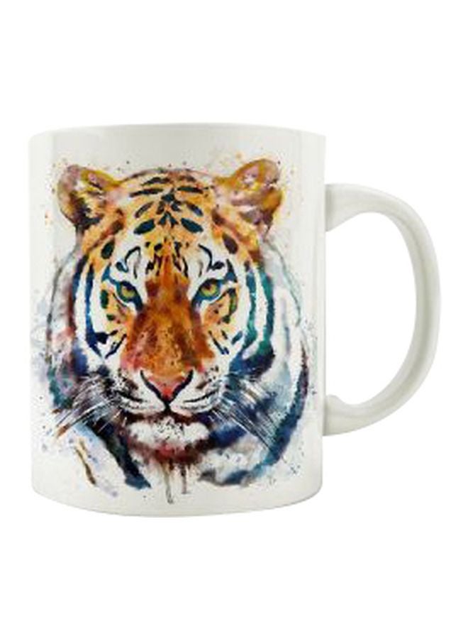 برنتيك مج من السيراميك بطبعة أبيض/أصفر/أسود