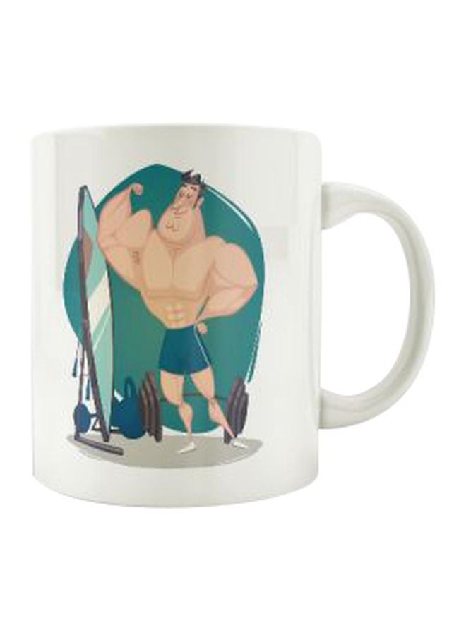 PrinTech Printed Ceramic Coffee Mug White/Green/Brown 