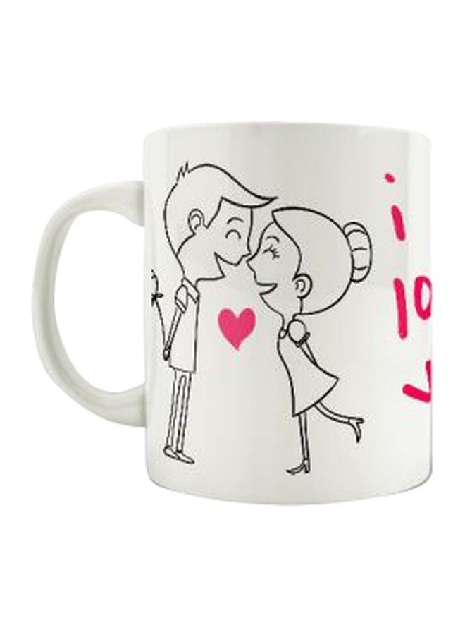 PrinTech - I Love You Printed Mug White/Black/Pink One Size - Image 1