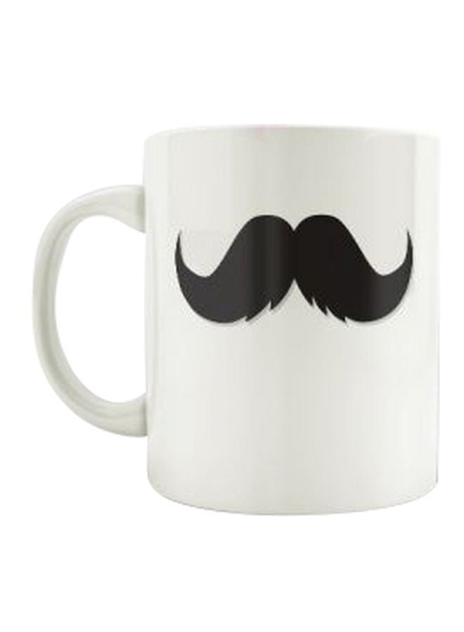 PrinTech Moustache Printed Mug White/Black One Size 