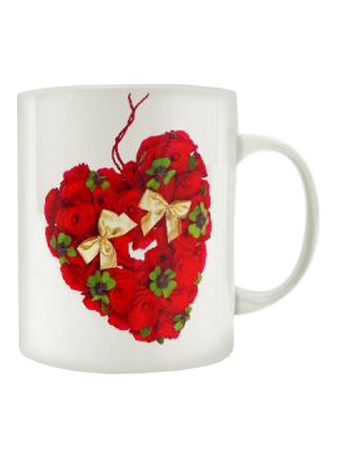 PrinTech Printed Ceramic Coffee Mug White/Red/Green 