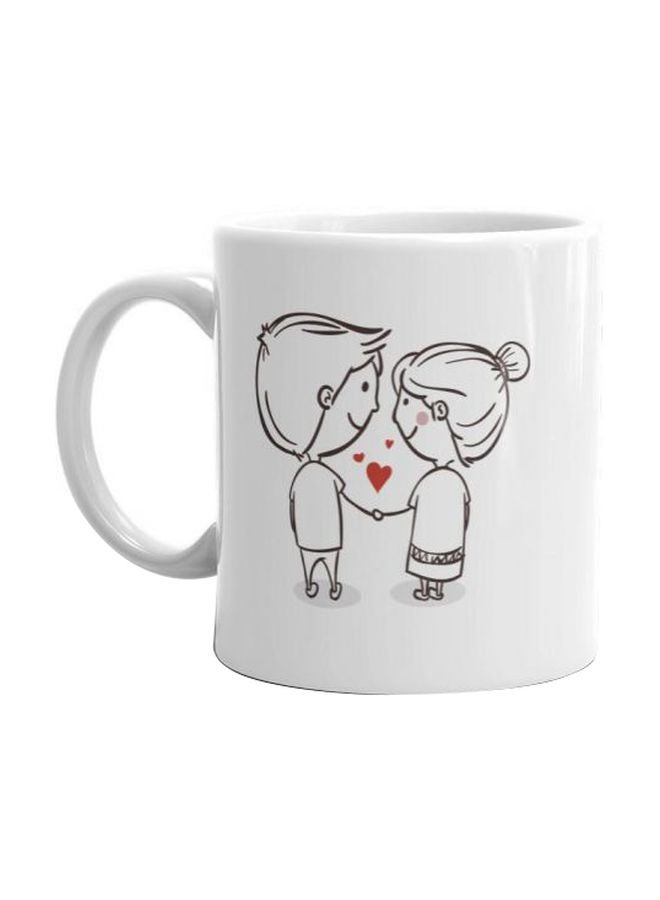 Valentine's Day Printed Ceramic Coffee Mug White/Black One Size - Image 1