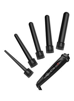 5 In 1 Ceramic Barrels Curling Wand Set Black 2.4X15.2X4.8