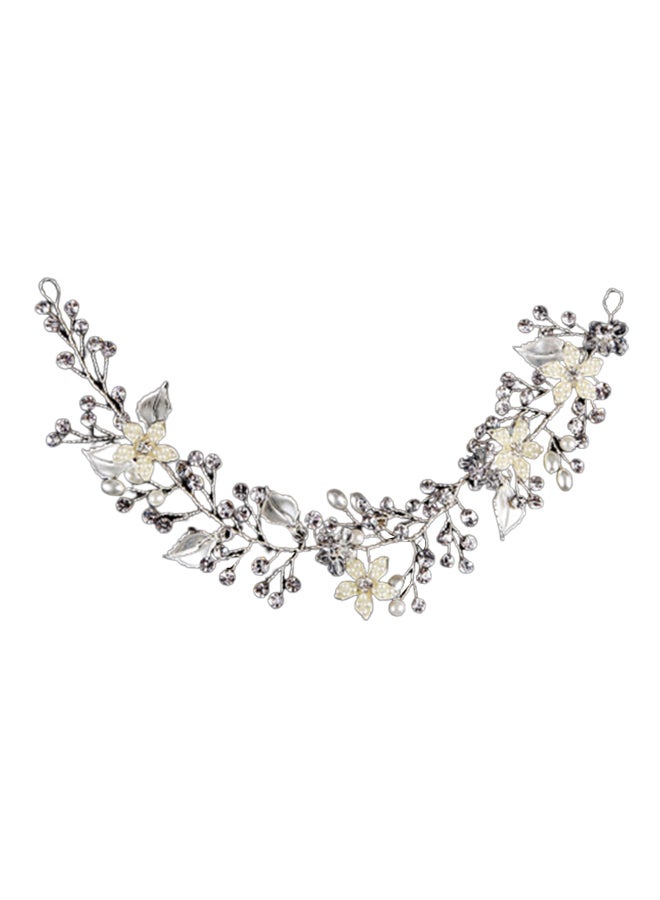 Moraner Headpiece Handmade Bride Tiara Headband Silver - Image 1