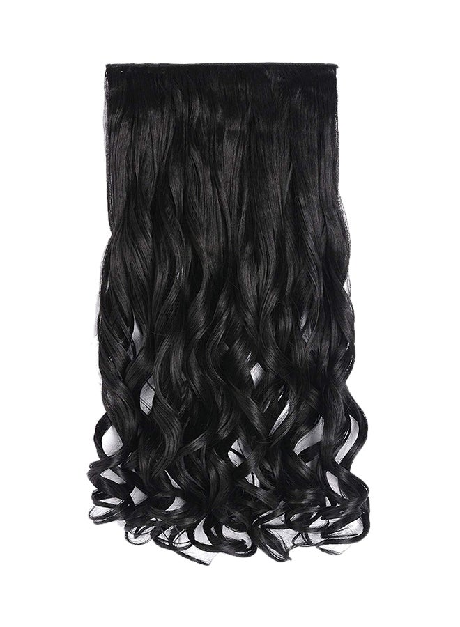 OneDor Curly 3/4 Full Head Clip On Hair Extension With 5 Clip Black 20inch - Image 2