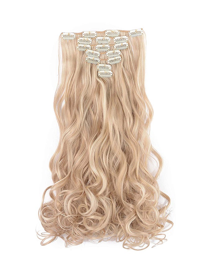 OneDor Curly Full Head Clip In Hair Extension Beige 20inch 