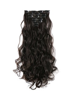 OneDor 7-Piece Curly Full Head Clip In Hair Extension Set Dark Brown 20inch 