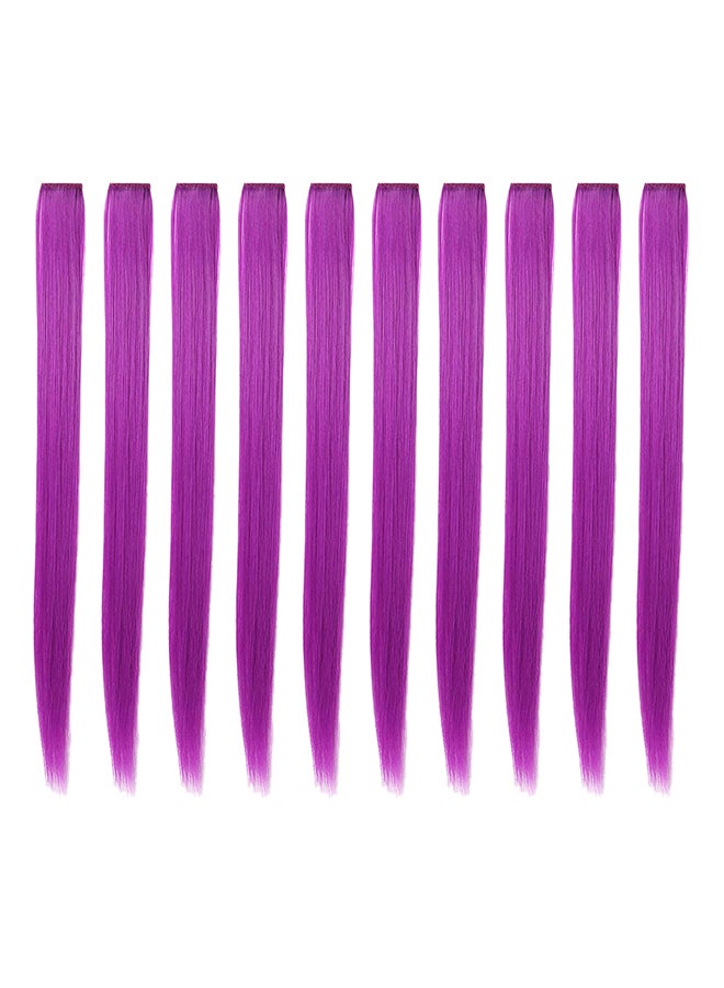 OneDor 10-Piece Straight Clip In Hair Extension Set Purple 23inch 