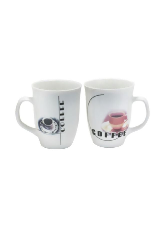 Royalford Printed Ceramic Mug White/Black/Pink 