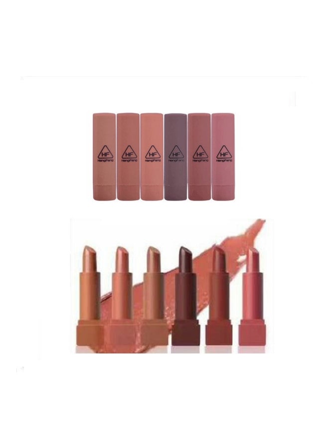 طقم أحمر شفاه غير لامع لتصحيح اللون مكون من 6 قطع متعدد الألوان - Image 3