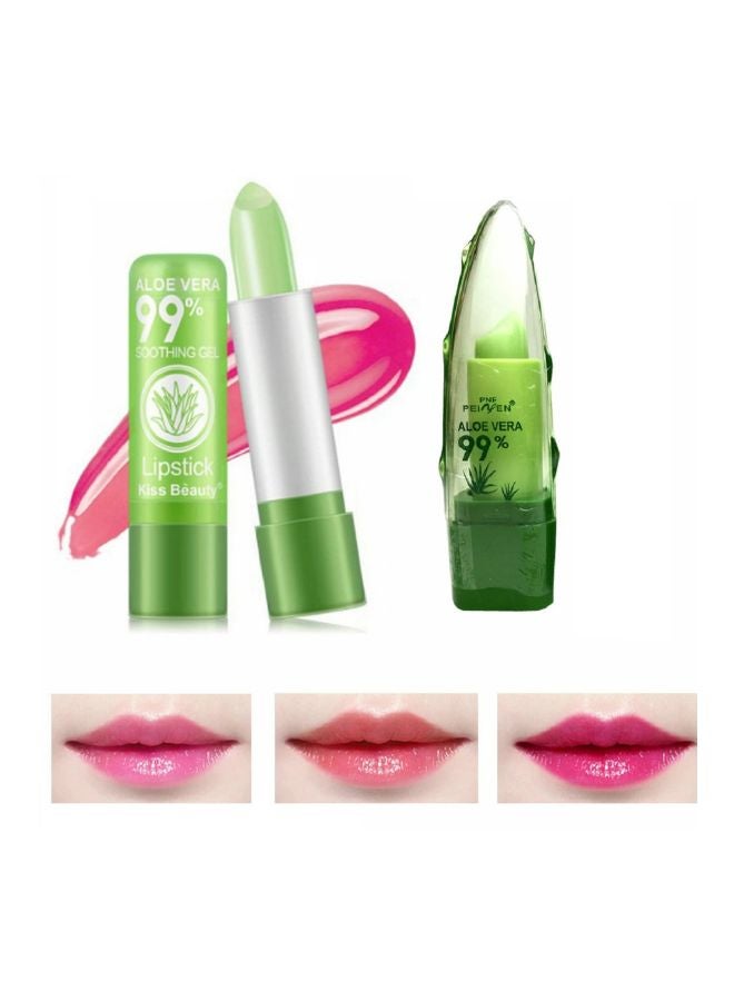 2-Piece Colour Changing Glossy Lipstick Set Pink - Image 2