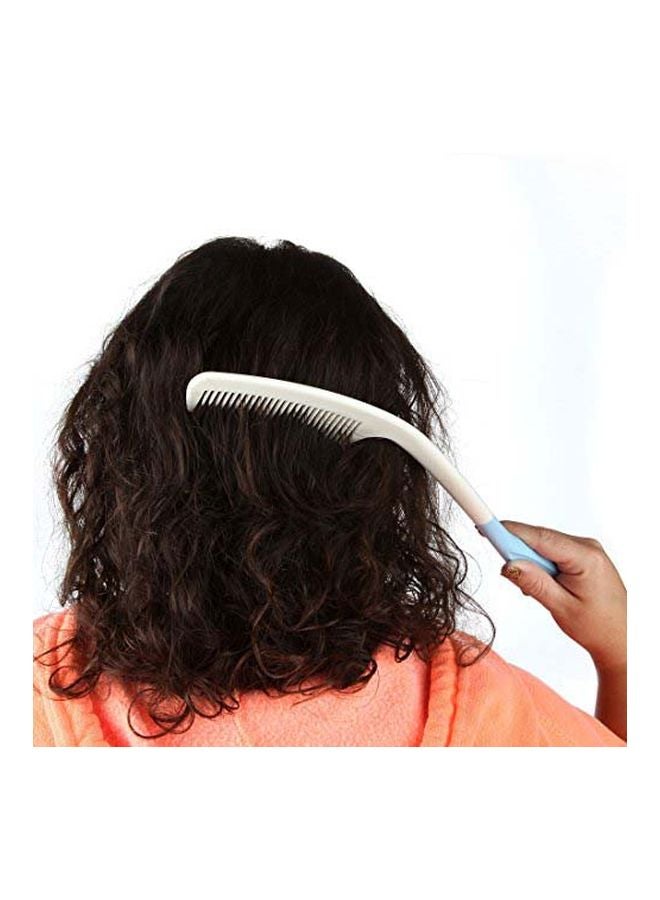 هوم-إكس طقم فرشاة ومشط بمقبض طويل من قطعتين أبيض/أزرق - Image 2