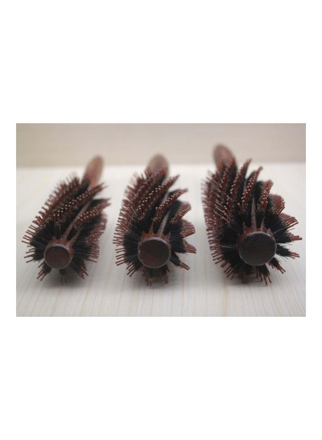 Healthcom 3 In 1 Natural Boar Bristle Round Styling Hair Brush Brown - Image 3
