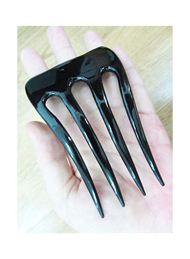 Marycrafts Buffalo Horn Hair Comb Black/Green  - Image 3