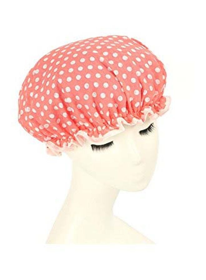 Warmtree Stylish Double Layer Shower Cap Pink Dot - Image 1