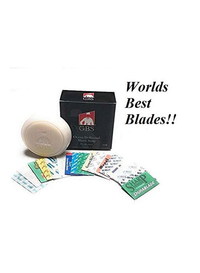 G.B.S 36-Piece Double Edge Razor Blades With Shave Soap Multicolour - Image 2