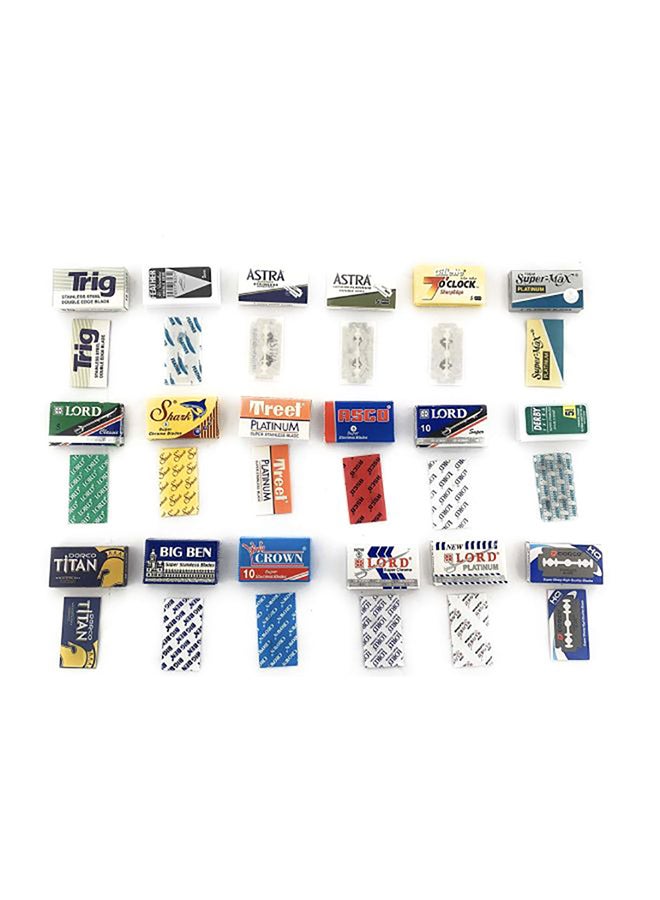 G.B.S 18-Piece Double Edge Razor Blades Multicolour - Image 1