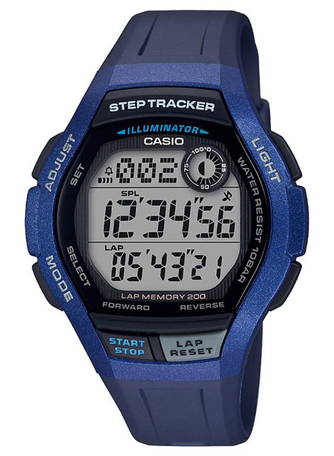 كاسيو ساعة يد رقمية مقاومة للماء بسوار من الراتينج طراز WS-2000H-2AVEF - مقاس 44 مم - لون أزرق للرجال - Image 1