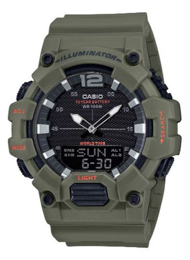 CASIO Men's Resin Analog & Digital Wrist Watch HDC-700-3A2VEF - 53 mm - Army Green - Image 1