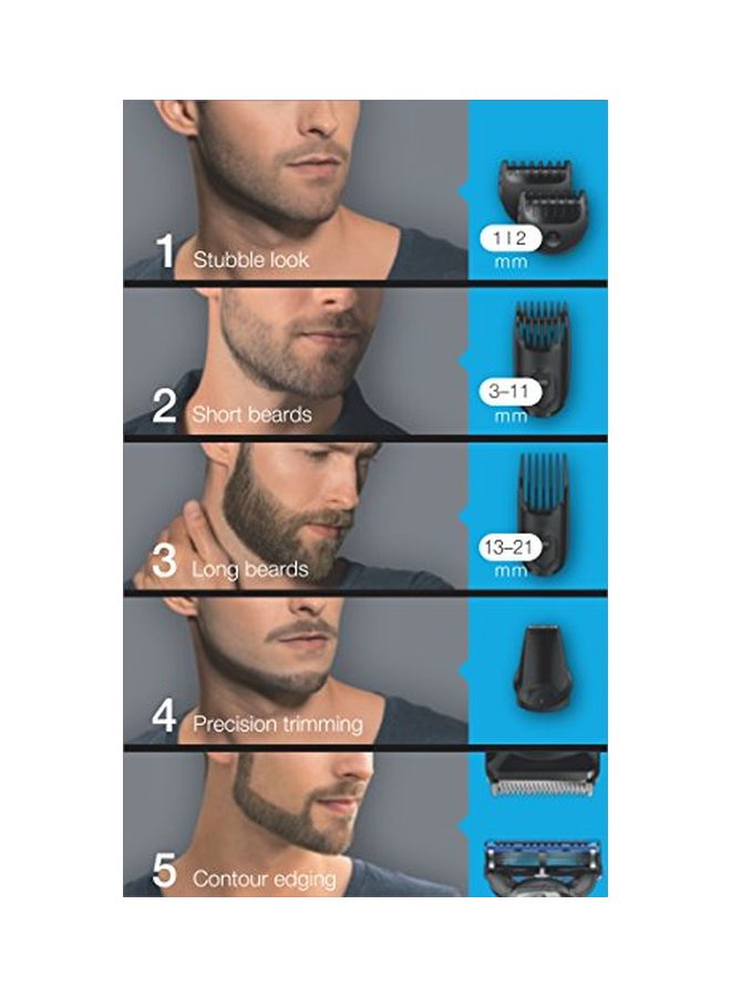 براون ماكينة تشذيب لحية 8 في 1 مع 6 ملحقات وشفرة حلاقة برو جلايد أسود - Image 5