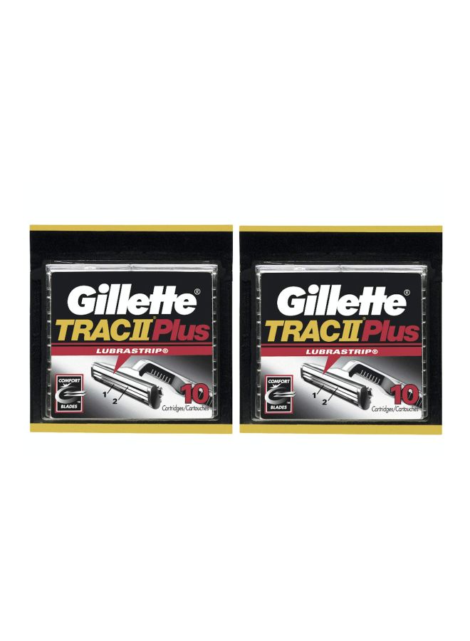 Gillette - 10-Piece TRAC II Plus Razor Blade Refills Silver - Image 1