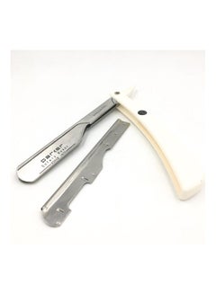 Parker Safety Razor Straight Edge Razor With Stainless Steel Blade Arm And 5 Shark Stainless Blades Silver/White  - Image 2