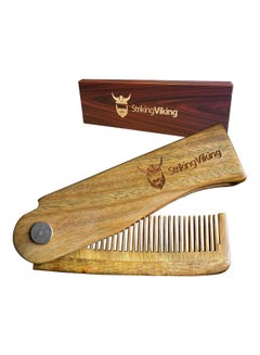 Striking Viking Folding Wooden Comb Brown  - Image 1