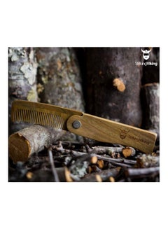 Striking Viking Folding Wooden Comb Brown  - Image 2