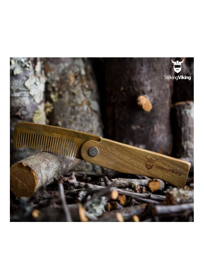 Striking Viking Folding Wooden Comb Brown - Image 2