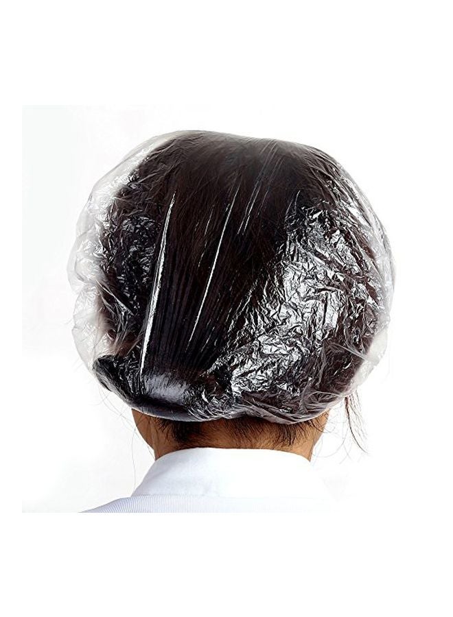 KINGLAKE 100-Piece Disposable Plastic Shower Cap Clear  - Image 2