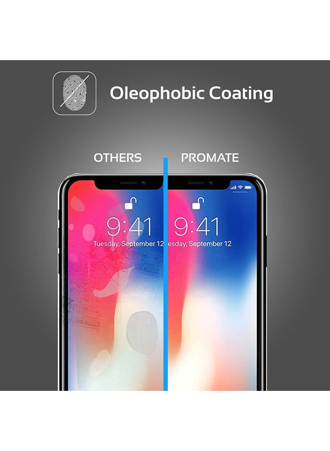 PROMATE - Tempered Glass Screen Protector For Apple iPhone X / iPhone Xs Clear Clear - Image 1