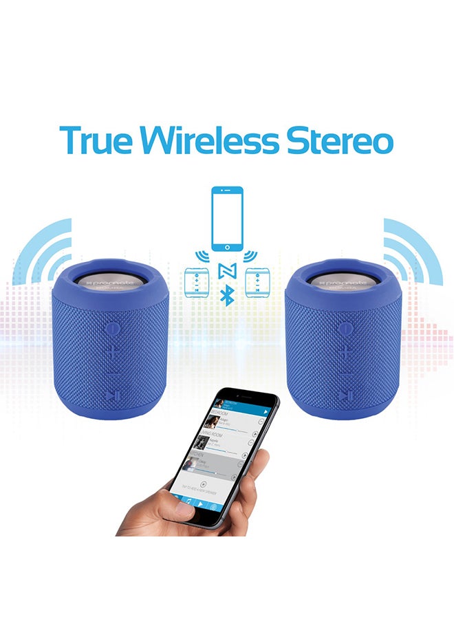PROMATE - Bluetooth Speaker, Portable True Wireless Stereo Speaker with 7W HD Sound, Built-In Mic, Micro SD Card Slot, In-Line AUX and IPX6 Water Resistant for Indoor, Outdoor, Smartphones, iPod, Bomba Blue - Image 1