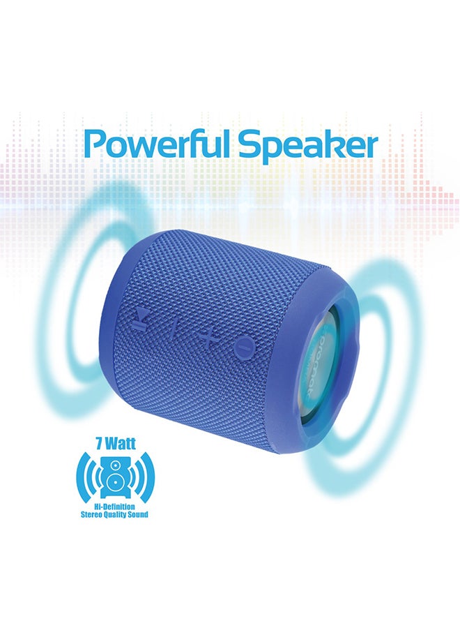 PROMATE - Bluetooth Speaker, Portable True Wireless Stereo Speaker with 7W HD Sound, Built-In Mic, Micro SD Card Slot, In-Line AUX and IPX6 Water Resistant for Indoor, Outdoor, Smartphones, iPod, Bomba Blue - Image 1