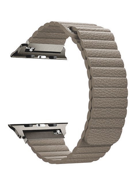 Leather Apple Watch Band 38mm/40mm, Lightweight Stylish Leather Loop Replacement Wristband with Strong Magnetic Closure Strap for Apple Watch Series 1/2/3/4, Lavish-38 Beige