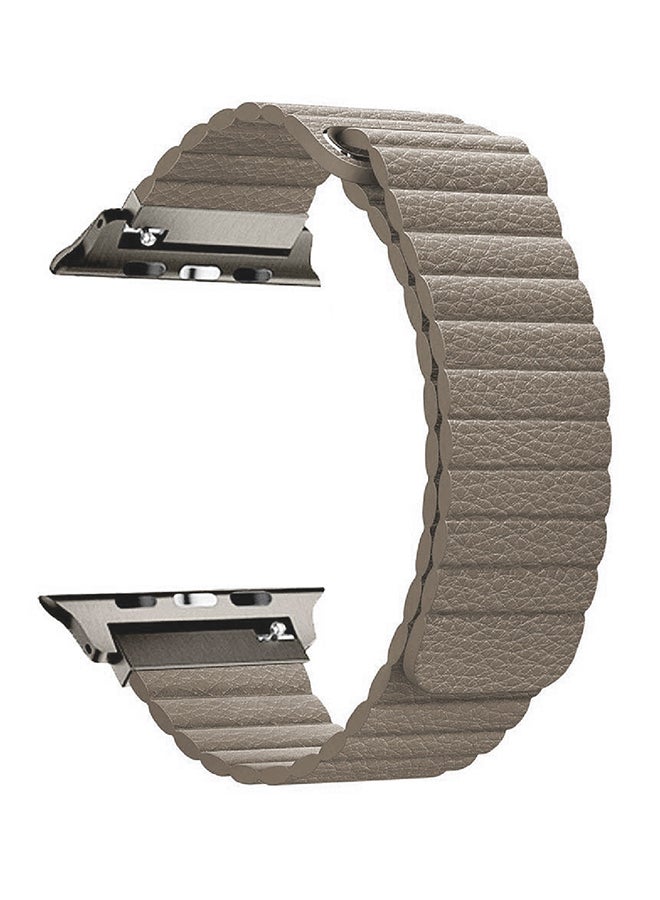 PROMATE - Leather Apple Watch Band 38mm/40mm, Lightweight Stylish Leather Loop Replacement Wristband with Strong Magnetic Closure Strap for Apple Watch Series 1/2/3/4, Lavish-38 Beige - Image 1